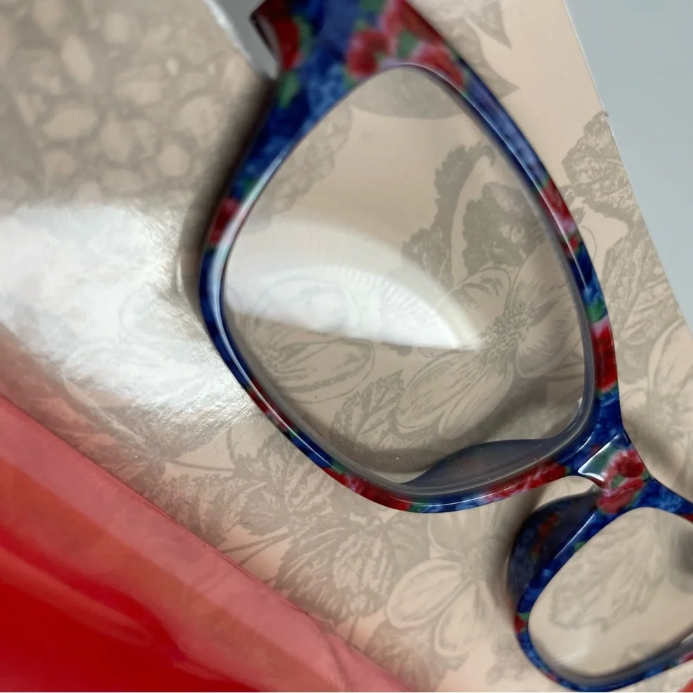 The Pioneer Woman Reading Glasses Heritage Protective Case Floral +1.50 Blue Red
